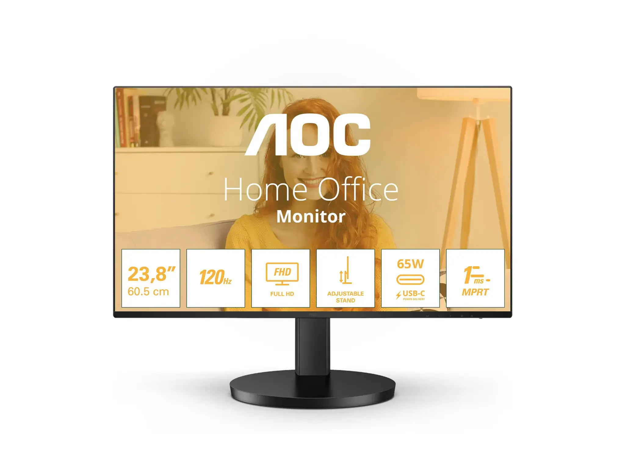 AOC B3 24B3CF2, 60.5 cm (23.8"), 1920 x 1080 pixels, Full HD, LED, 1 ms, Black