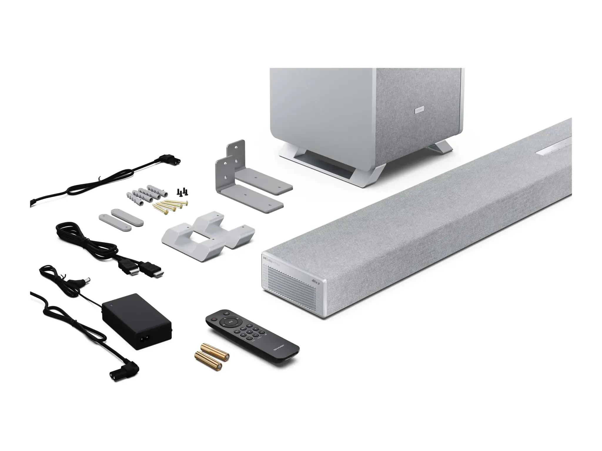 Sharp | 5.1.2 Dolby Atmos/DTS:X Soundbar with Wireless Subwoofer | HT-SBW55121(SL) | Bluetooth