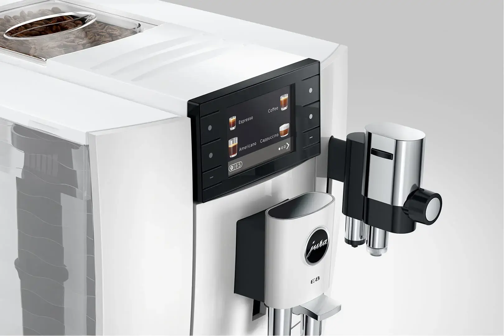 Kavos aparatas Jura E8 Piano WhiteED, 1450 W, Fully-auto