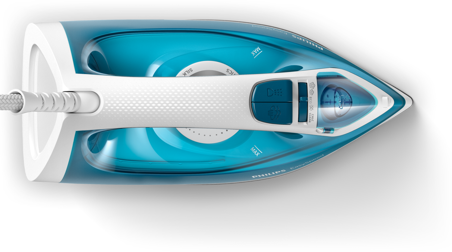 "Philips EasySpeed" garų lygintuvas Garų stiprinimas iki 100 g, garų lygintuvas, keraminis padas, 1,9 m, 100 g/min, mėlynas, baltas, 25 g/min