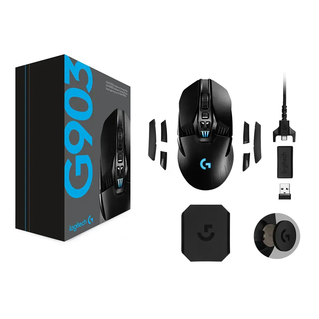 LOGITECH G903 LIGHTSPEED belaidė žaidimų pelė - HERO - BLACK - EER2