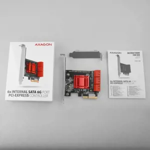 Šešių kanalų SATA III PCI-Express valdiklis su šešiais vidiniais SATA prievadais. Standartinis ir žemas profilis.