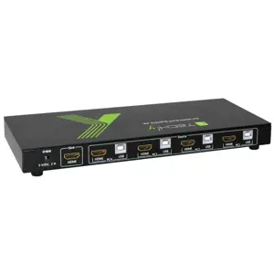 "Techly" 4x1 USB HDMI KVM jungiklis 4Kx2K IDATA KVM-HDMI4U, 3840 x 2160 taškų, juodas