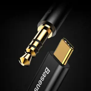 Baseus Yiven Garso kabelis USB-C - mini jack 3,5 mm, 1,2 m (juodas) (juodas)