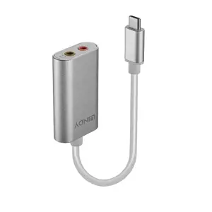 "Lindy" C tipo USB garso adapteris, baltas, USB C, 3,5 mm, vyriškas, moteriškas