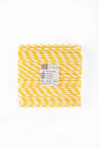 Popieriniai šiaudeliai ZigZag, geltoni/dryžuoti, D 8 mm, L 24 cm, 250 vnt
