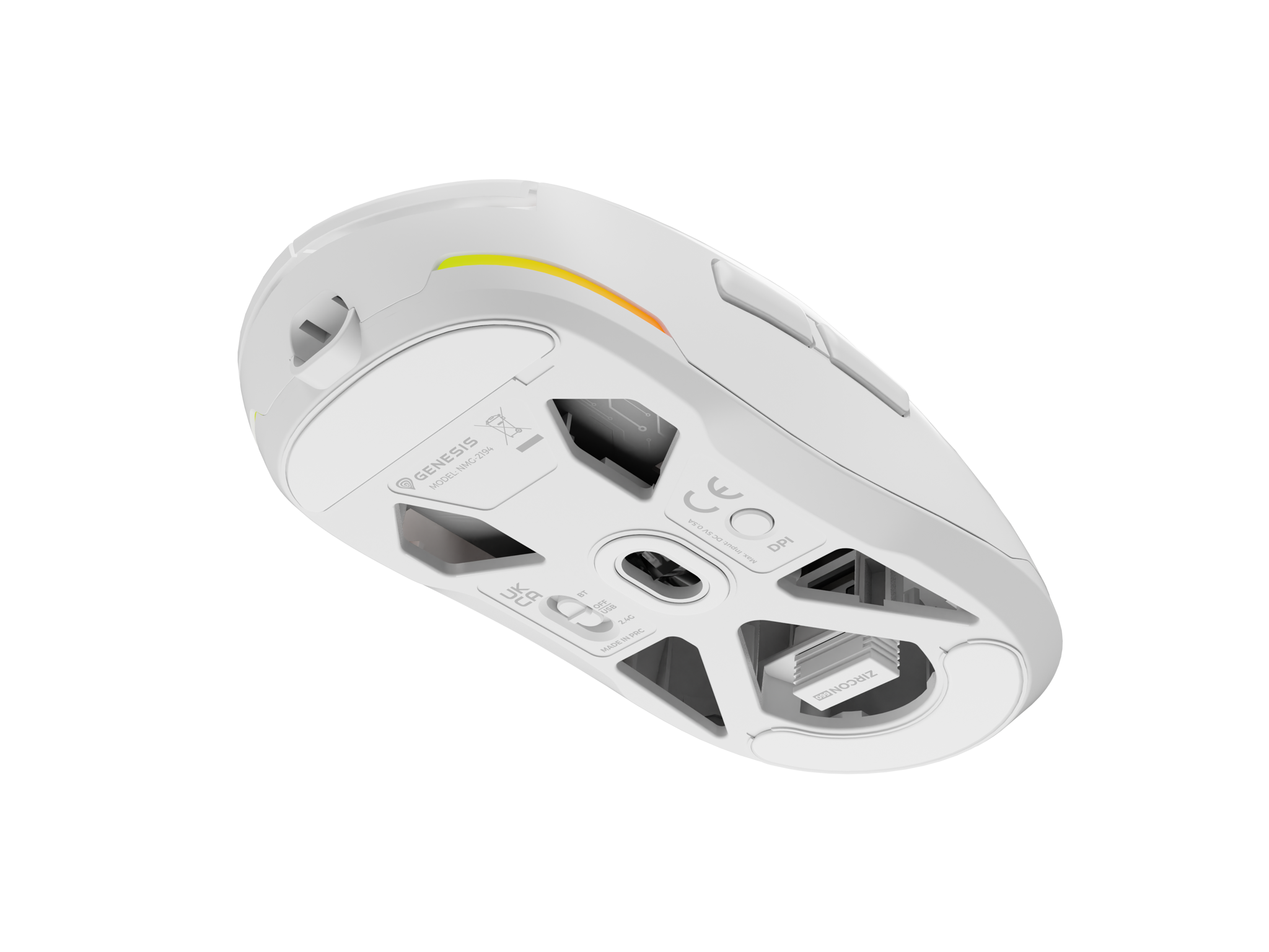 Genesis Zircon 660 PRO | Wireless/Wired | Gaming Mouse | 2.4 GHz, Bluetooth, USB | White