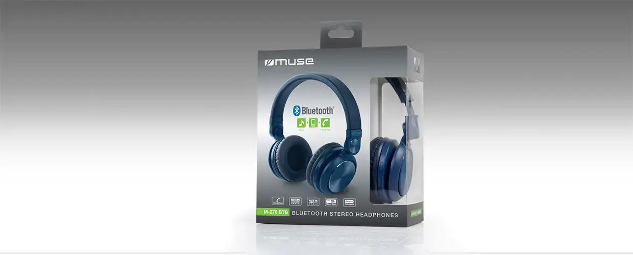 "Muse M-276BTB On-Ear", mikrofonas, mėlyna