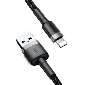 "Baseus Cafule" USB "Lightning" kabelis 2A 3 m (juodas+pilkas)
