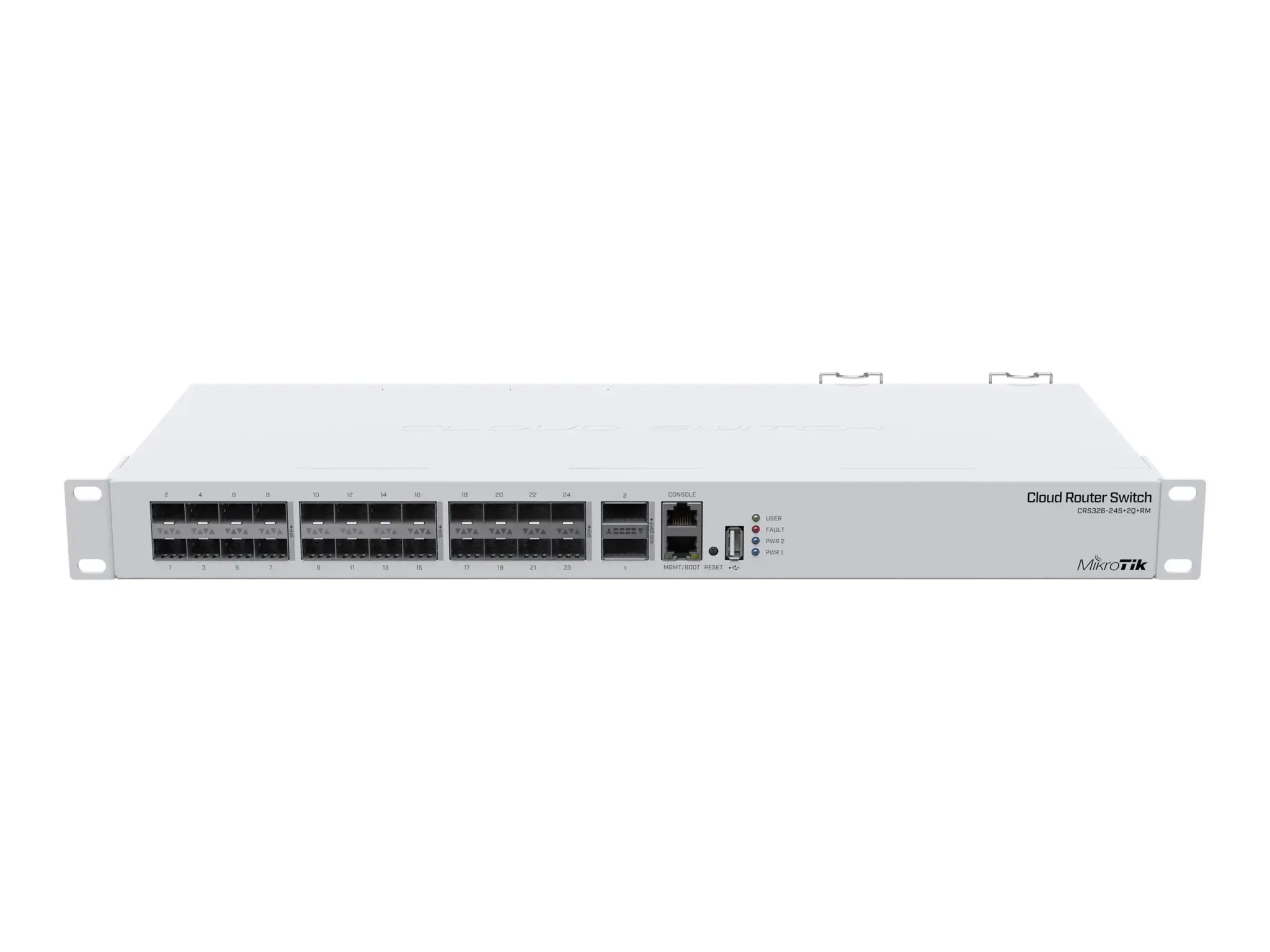 MIKROTIK MT CRS326-24S+2Q+RM MikroTik CRS326-24S+2Q+RM MikroTik CRS326-24S+2Q+RM L5 24x SFP+ prievadai, 2x 40Gb/s QSFP+, 1U Rack montavimas