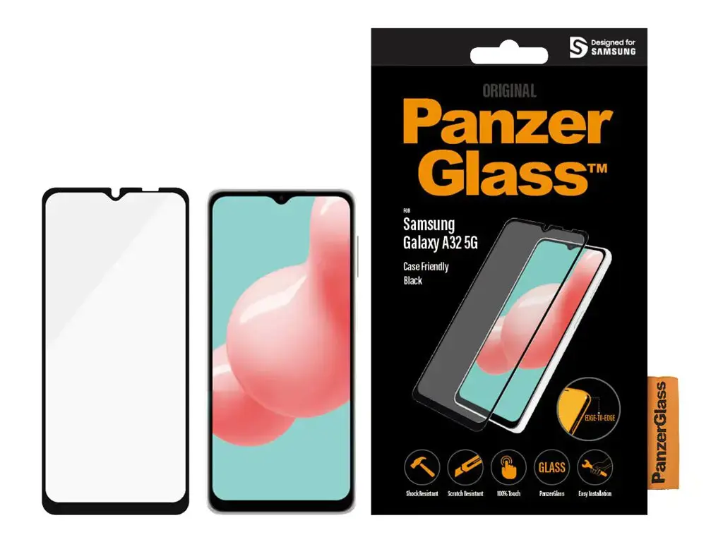 PanzerGlass ™ Samsung Galaxy A32 5G | M12 | Ekrano apsauga Stiklas, Skaidri ekrano apsauga, Samsung, Samsung, Samsung - Galaxy A32 5G, atsparus įbrėžimams, atsparus smūgiams, skaidrus, 1 vnt.