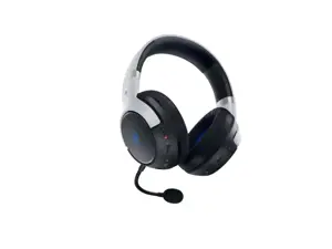 "Razer" žaidimų ausinės "Playstation 5 Kaira Pro" su įmontuotu mikrofonu, juodos/baltos spalvos, belaidės