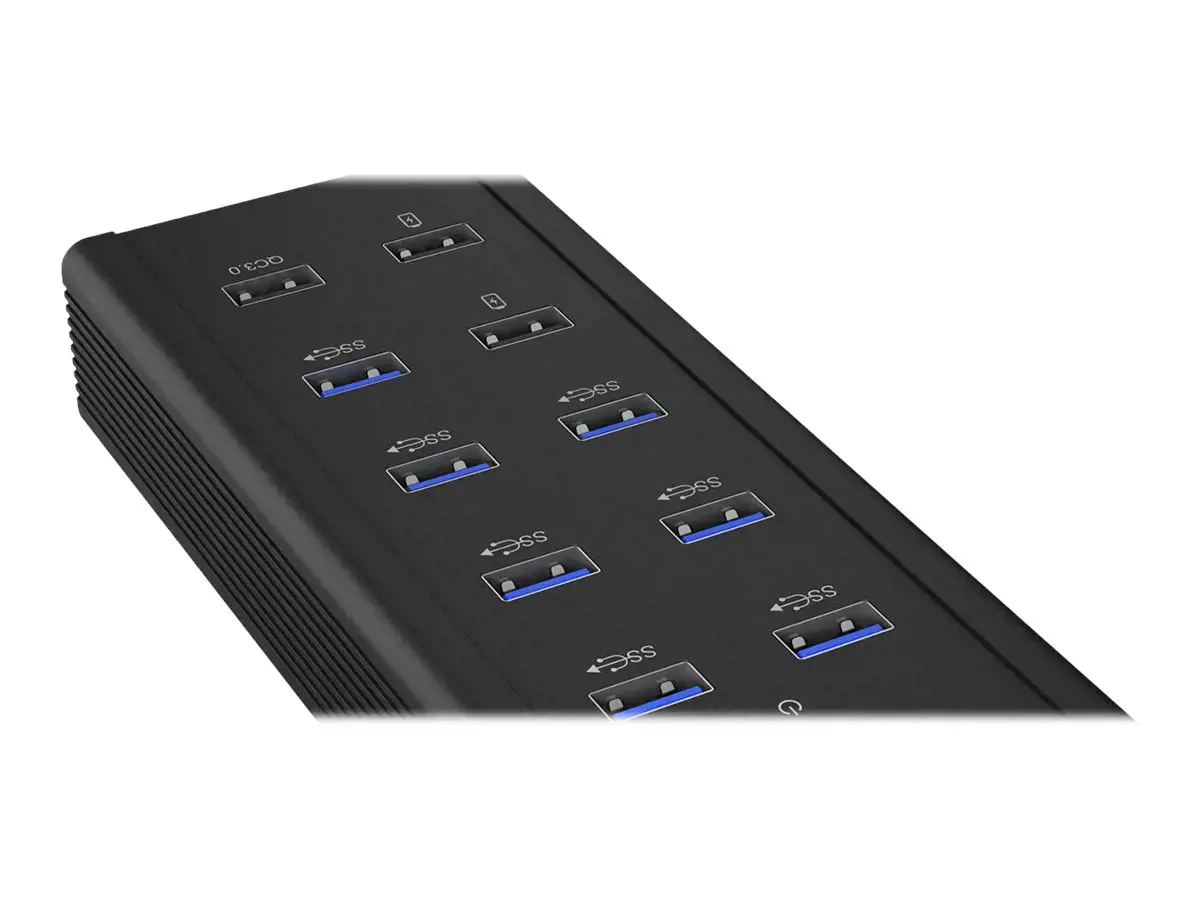 ICYBOX IB-HUB1703-QC3 IcyBox 7x USB 3.0 prievadų šakotuvas ir 3 įkrovimo prievadai