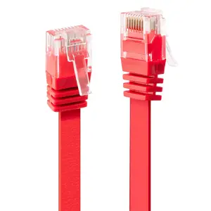 "Lindy" 1 m Cat.6 U/UTP plokščias kabelis, raudonas, 1 m, Cat6, RJ-45, RJ-45