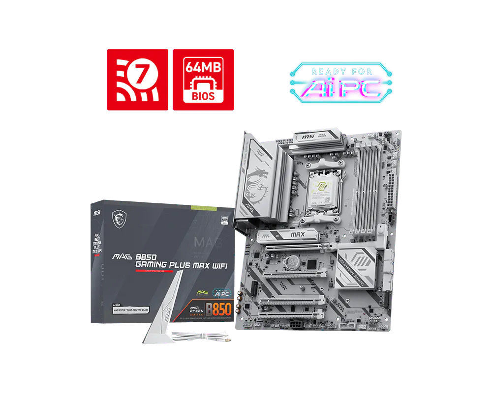 MSI MAG B850 GAMING PLUS MAX WIFI motherboard AMD B850 Socket AM5 ATX