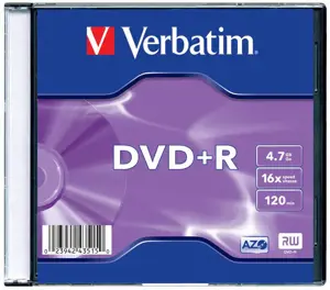 "Verbatim DVD+R Matt Silver" 4,7 GB 16x plonas