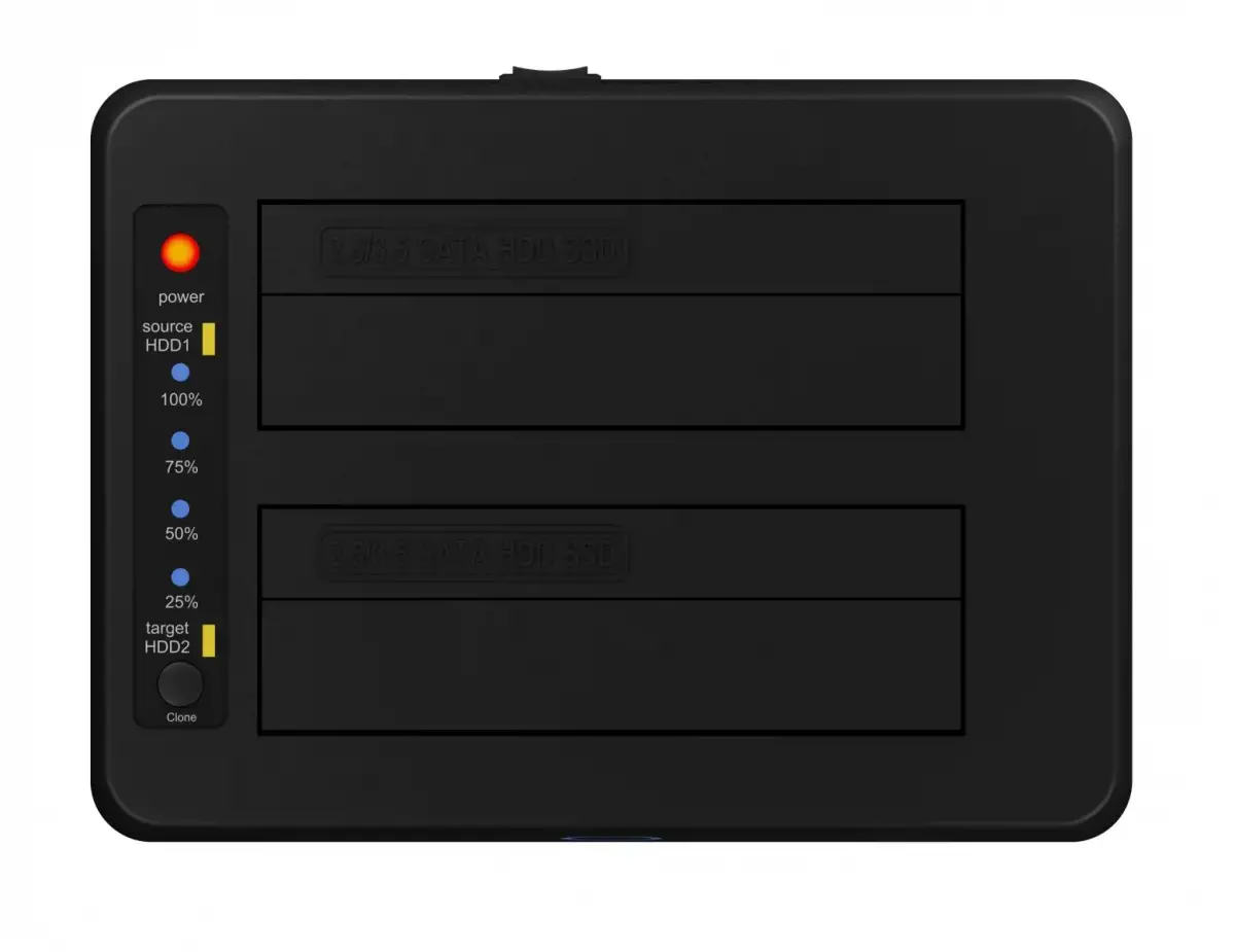 ICYBOX IB-1232CL-U3 2Bay dokas / klonavimo stotelė 2,5 colio ir 3,5 colio HDD Sata USB 3.2 Gen 1