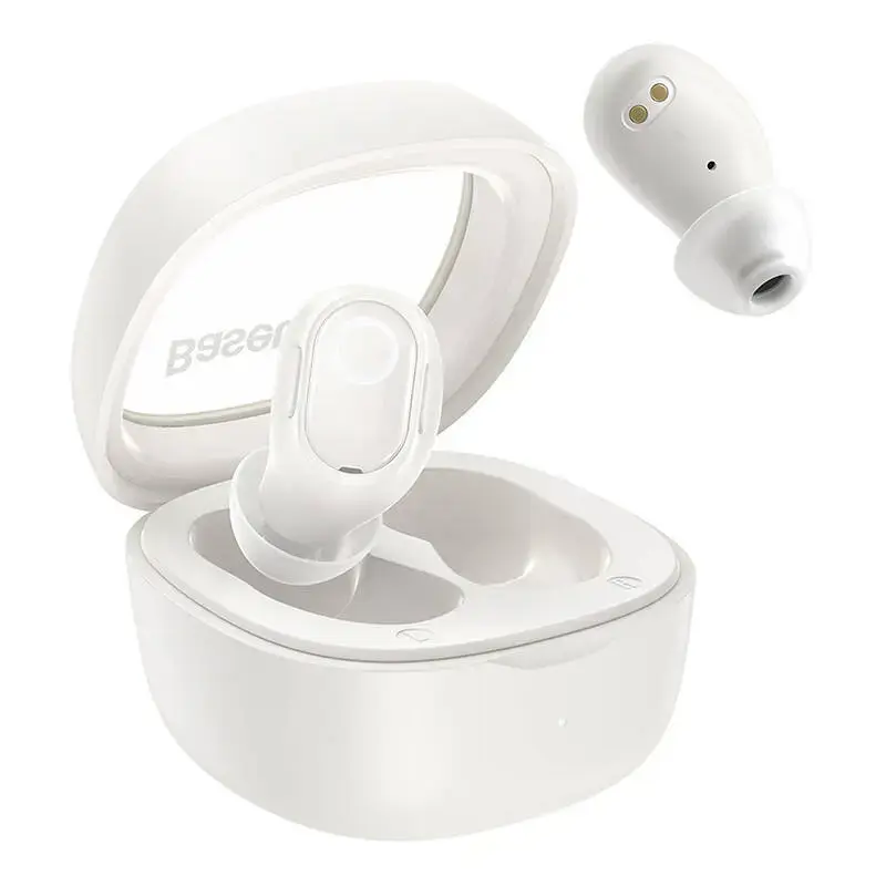 Belaidės ausinės "Baseus Bowie WM02 TWS", "Bluetooth 5.0" (baltos spalvos)