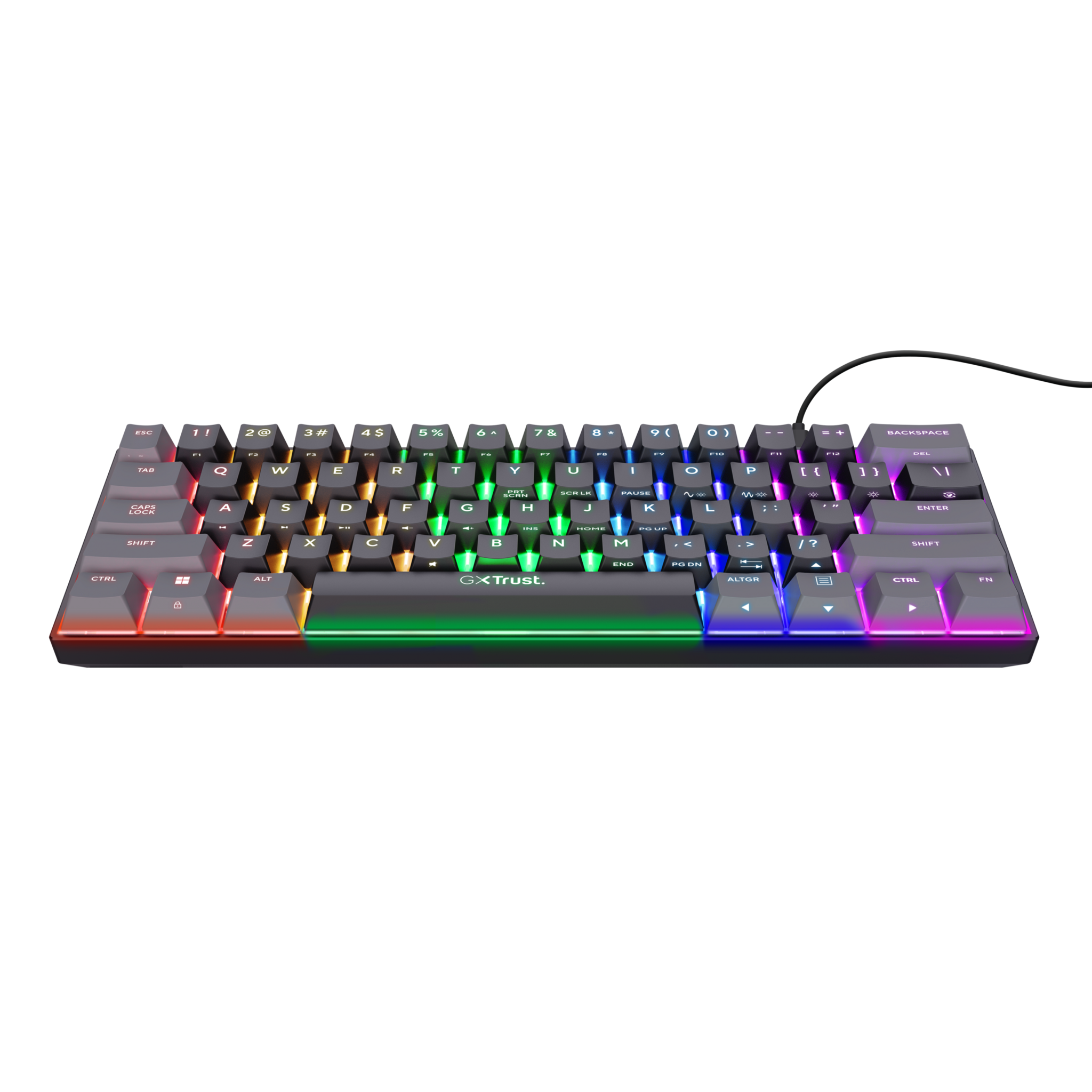 Trust GXT 867 Acira, 60%, Wired, USB, Mechanical, QWERTY, Black