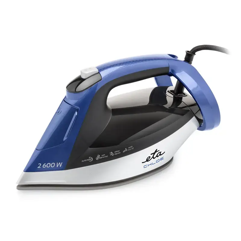 ETA Steam Iron | ETA227690000 Chloe | Steam Iron | 2600 W | Water tank capacity 350 ml | Continuous steam 40 g/min | Silver/Blue