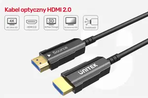 UNITEK C11072BK-20M optinis kabelis HDMI 2.0 AOC 4K 60Hz 20 m