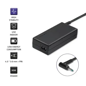 QOLTEC 50052 Nešiojamojo kompiuterio kintamosios srovės maitinimo adapteris Qoltec 90W 19.5V 4.62A 4.5x3.0+pin