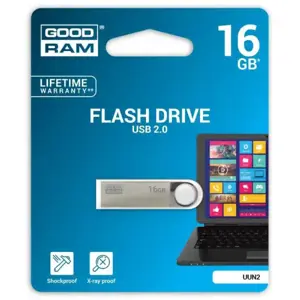 Goodram UUN2, 16 GB, USB Type-A, 2.0, 20 MB/s, Swivel, Silver