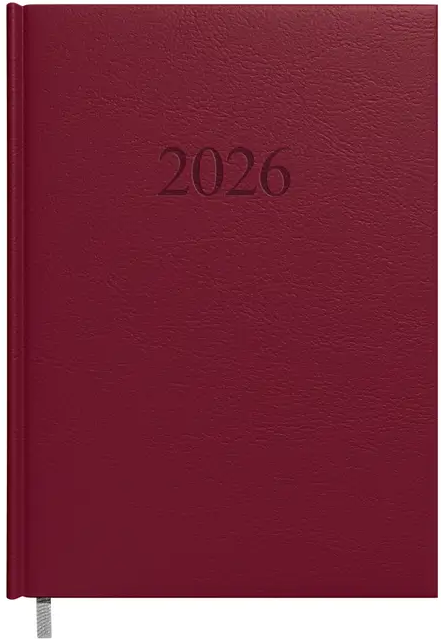 Kalendorius Week 2026, A5, PU, bordo sp.