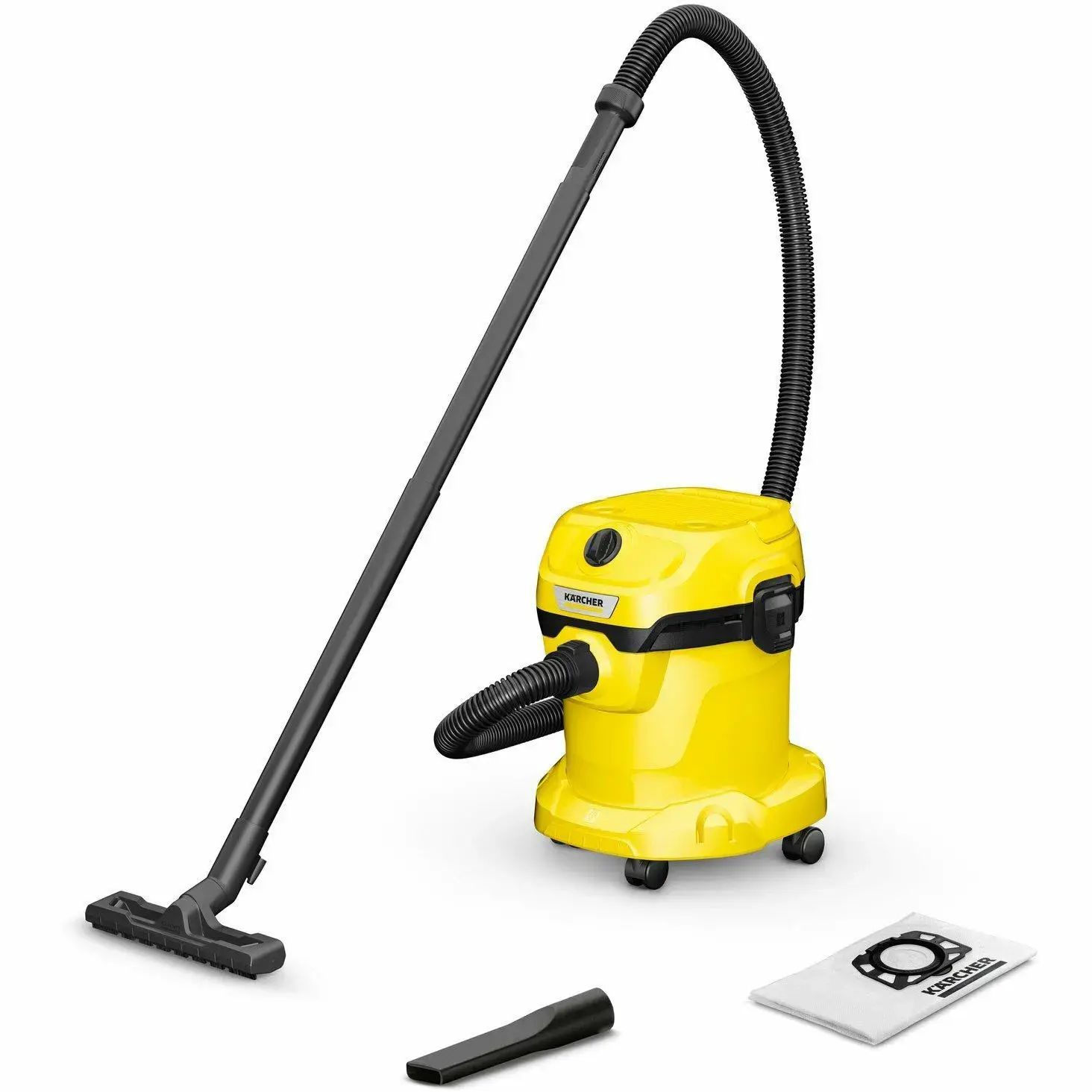 Vacuum Cleaner KARCHER Wet and dry vacuum cleaner WD 2 Plus V-15/4/18 Car cleaning 1000 Watts Suction power 220W Capacity 15 l Noise 74 dB Yellow Weight 4.3 kg 1.628-003.0
