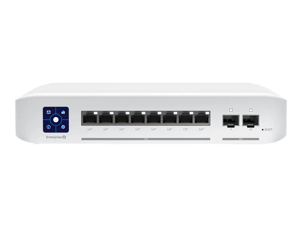 UBIQUITI USW-ENTERPRISE-8-POE UNIFI SWITCH 8x 2.5GB/S RJ45 POE+ 2x 10GB/S SFP+ TOUCHSCREEN IŠ VISO 120W