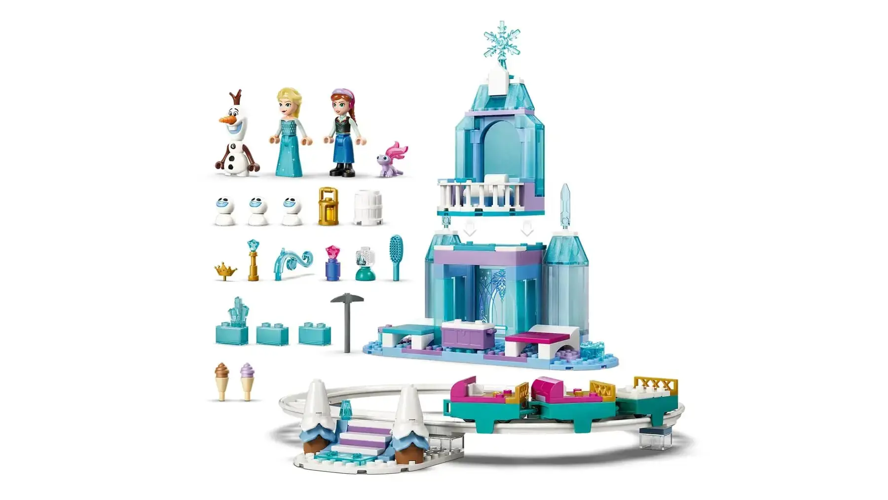LEGO DISNEY 43281 Elsa's Ice Castle and Snow Ride Adventure