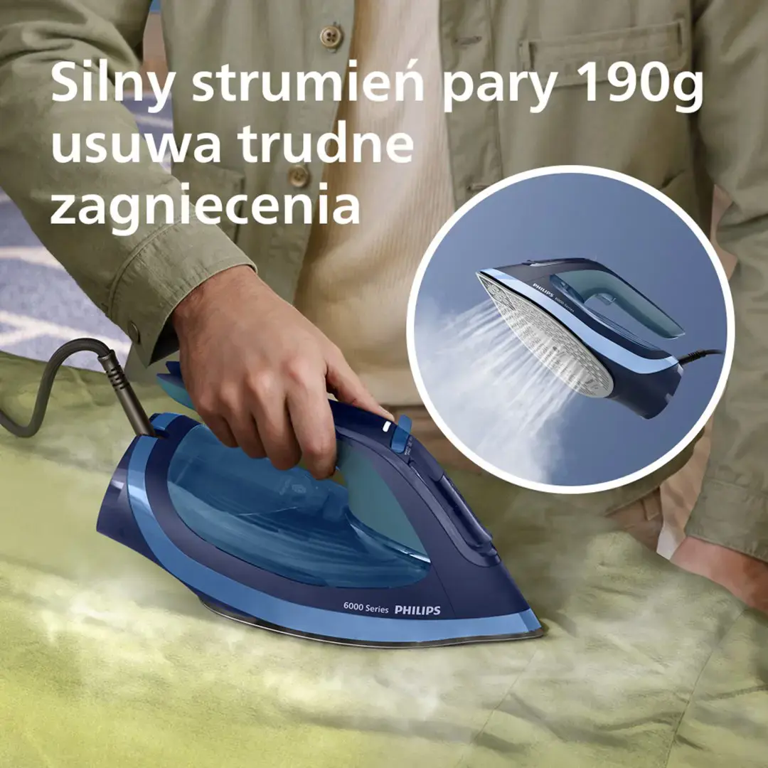 Philips 6000 series DST6120/20 iron Steam iron SteamGlide Plus soleplate 2600 W Blue