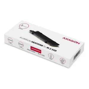 "AXAGON CLR-M2L3" pasyvusis - M.2 SSD, 80 mm SSD, ALU korpusas, silikoninės šiluminės pagalvėlės, aukštis 3 mm