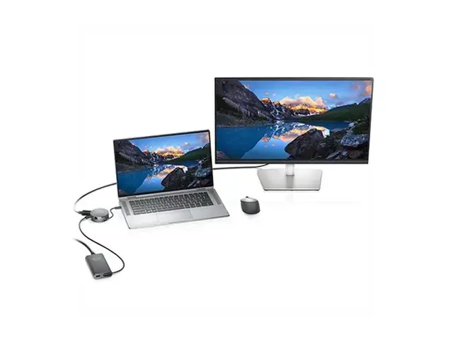 DELL USB-C mobilusis adapteris - DA310, laidinis, USB 3.2 Gen 2 (3.1 Gen 2) Type-C, 10,100,1000 Mbps, sidabrinis, 3840 x 2160 pikselių, 1920 x 1080 pikselių