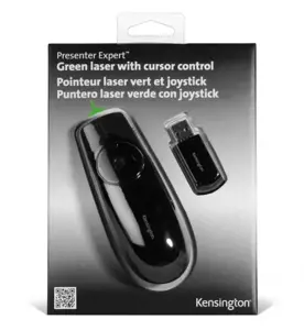 "Kensington Presenter Expert™" belaidis kursoriaus valdymas su žaliuoju lazeriu, RF, USB, 45 m, juodas