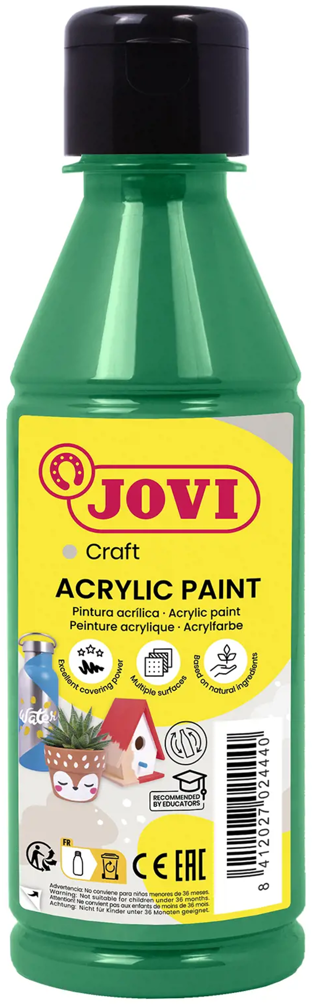 Akriliniai dažai JOVI, 250ml, tamsiai žalios sp.