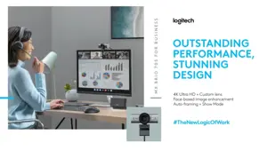 Logitech MX Brio 705 for Business Internetinė kamera, 8.5 MP, 4K Ultra HD 4096x2160, USB-C, Graphite