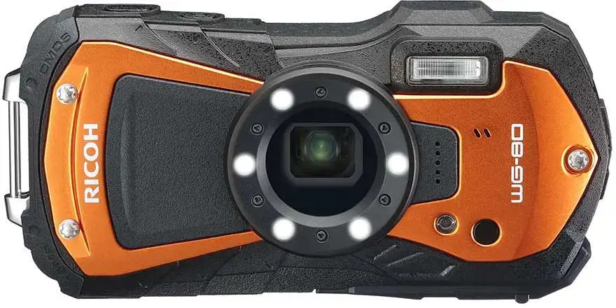 Ricoh WG-80, 16 MP, 4608 x 3456 taškų, CMOS, 5x, Full HD, juoda, oranžinė