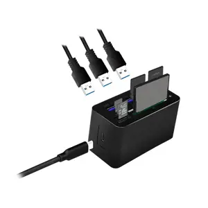 USB3.2 Gen 1 doko stotelė, 8 prievadai, mini, juoda