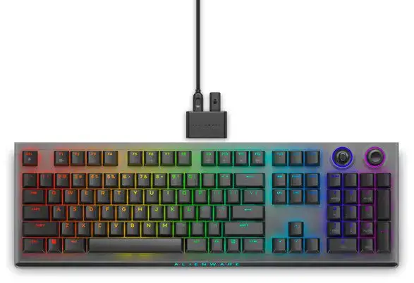 "Alienware AW920K", pilno dydžio (100%), RF belaidis, mechaninis, RGB LED, pilkas