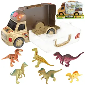 WOOPIE 2-in-1 automobilio rinkinys Lagaminas + dinozaurų figūrėlės 6 vnt.