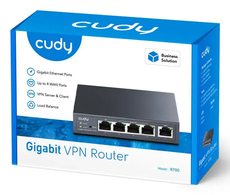 "Cudy" Gigabit Multi-WAN VPN maršrutizatorius laidinis maršrutizatorius Fast Ethernet, Gigabit Ethernet Grey