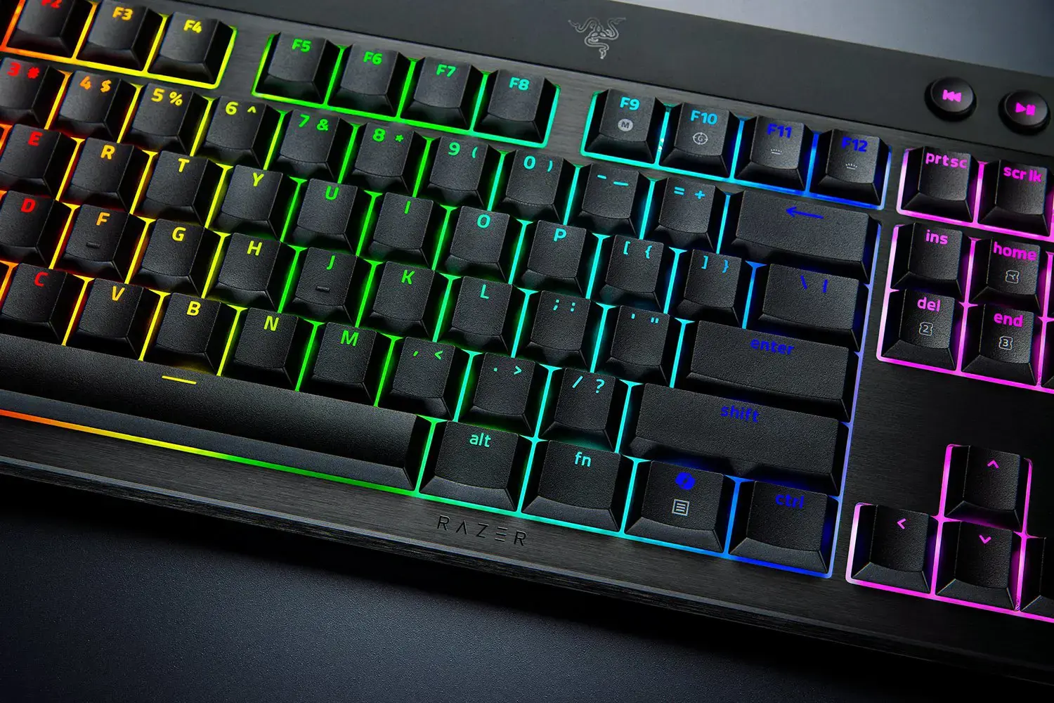 Razer BlackWidow V4 Low-profile HyperSpeed | Gaming keyboard | Wireless | US | Bluetooth, 2.4 GHz, USB Type-C | Yellow Linear
