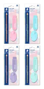 Rinkinys STAEDTLER Pastel blisteryje, pieštukas, trintukas ir drožtukas