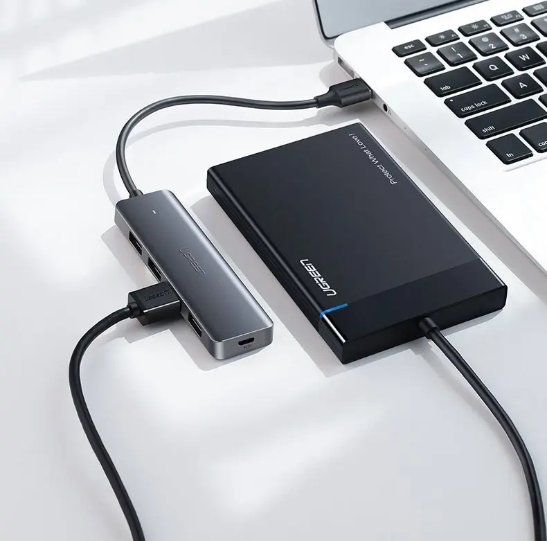 Ugreen 50985, USB 3.2 Gen 1 (3.1 Gen 1) Type-A, USB 3.2 Gen 1 (3.1 Gen 1) Type-A, 5000 Mbps, sidabrinis, USB, 104 mm