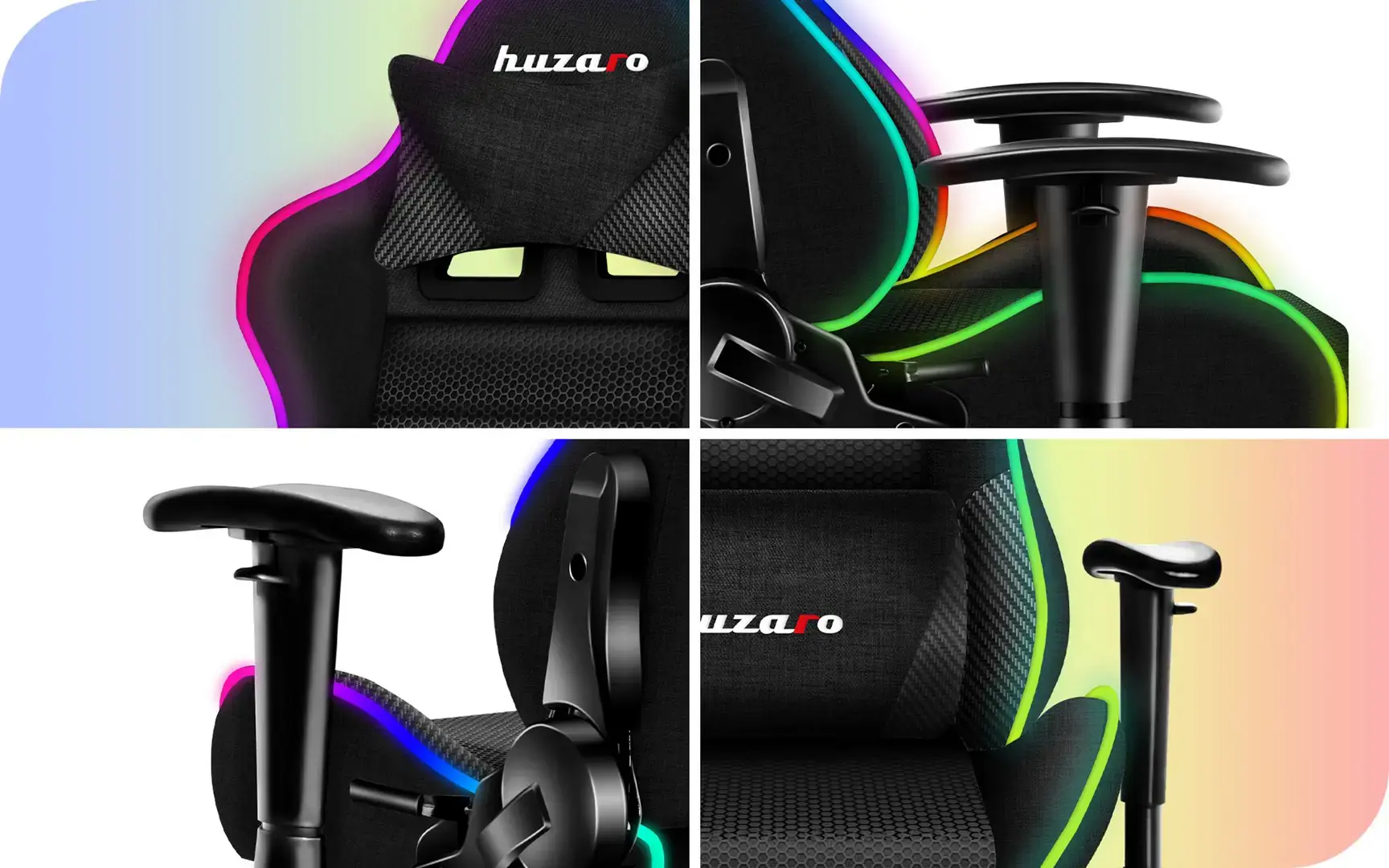 ŽAIDIMŲ KĖDĖ VAIKUI HUZARO RANGER 6.0 RGB TINKLELIS