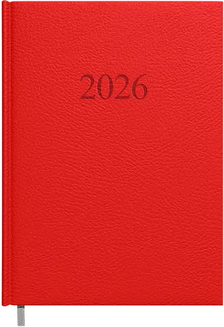 Kalendorius MANAGER Day 2026, A5, PU, raudona
