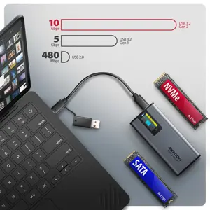 SSD ACC ENCLOSURE M.2 NVME/SATA USB3.2 EEM2-SD2 AXAGON