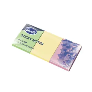 Lipnių lapelių rinkinys FOROFIS, 3 neoninės spalvos, 80 lapelių, 38 x 50 mm