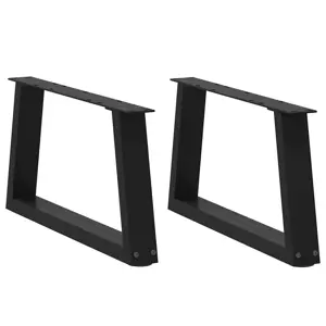Kavos staliuko kojelės, V formos, 2 vnt., juodos, 60x(30-31,3) cm, plienas